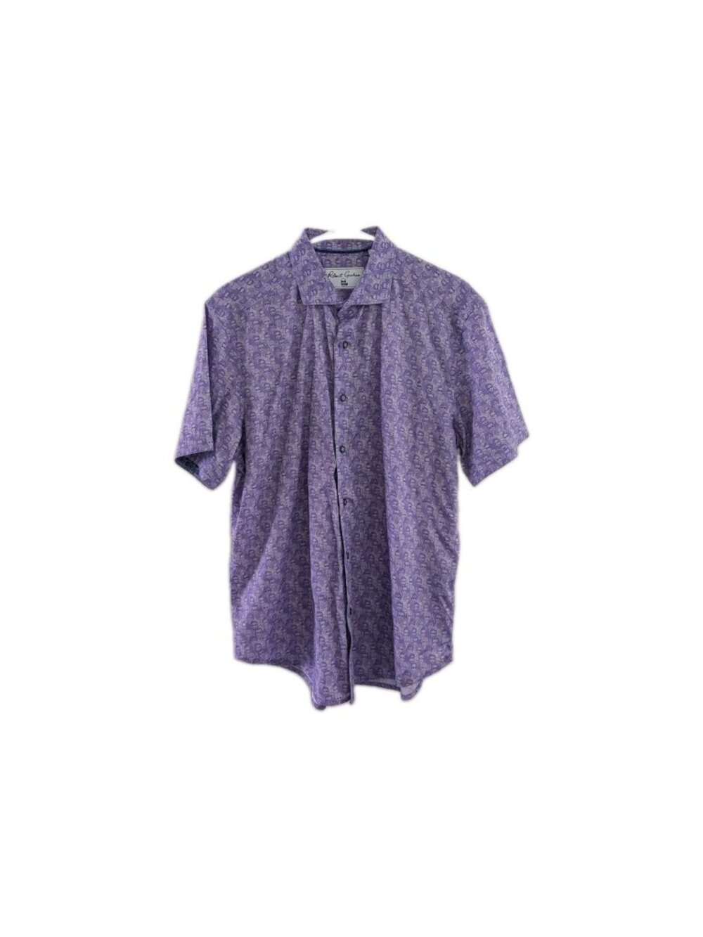 Robert Graham Purple Faces Shirt Mens L Short Sleeve Crowd Sunglasses Classic